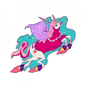 Cotton Candy Riding A Unicorn Owala 10 Stickers | AUV6315R